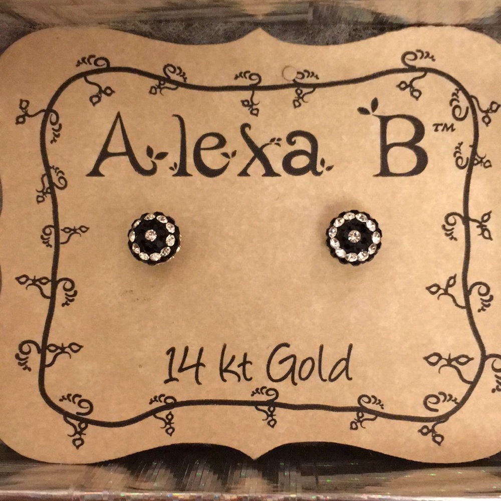 Black and Silver stud earrings